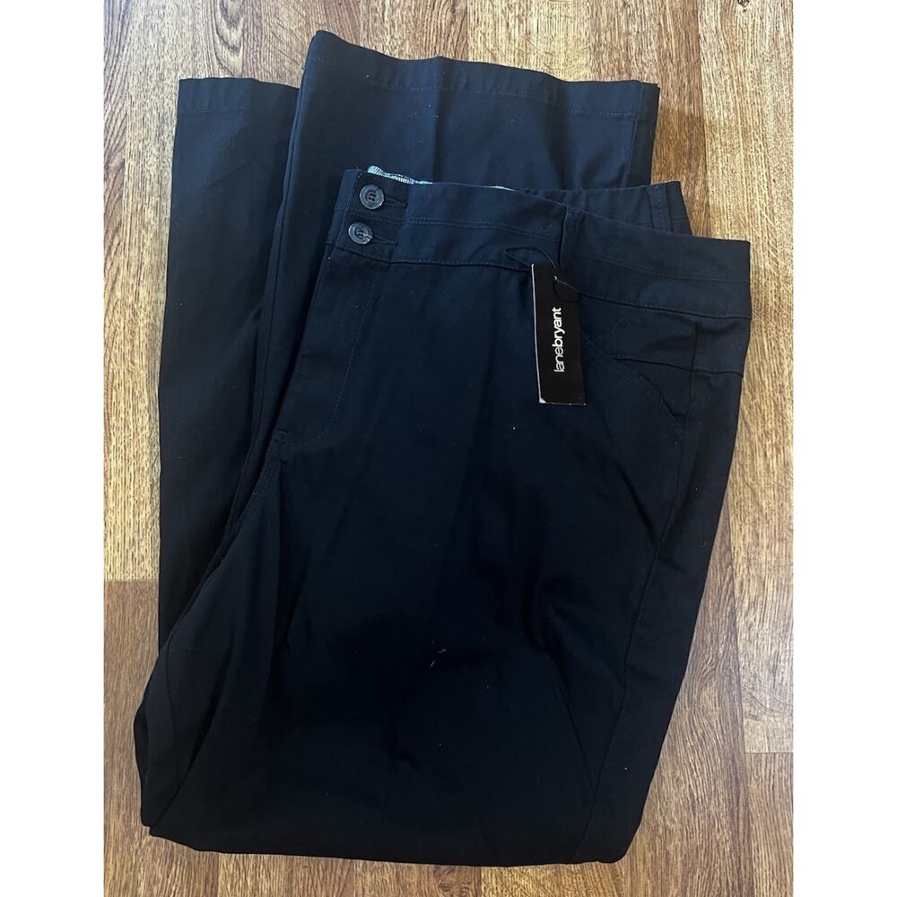 Lane Bryant Womens Classic Trousers Dress Pants Size 26 Solid Black NWT